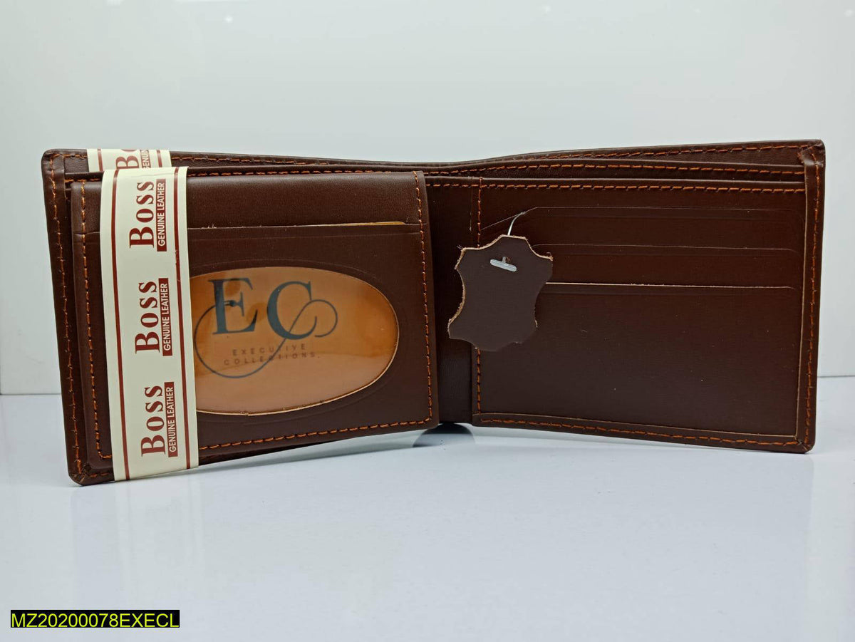 Men's Leather Plain Bifold Wallet