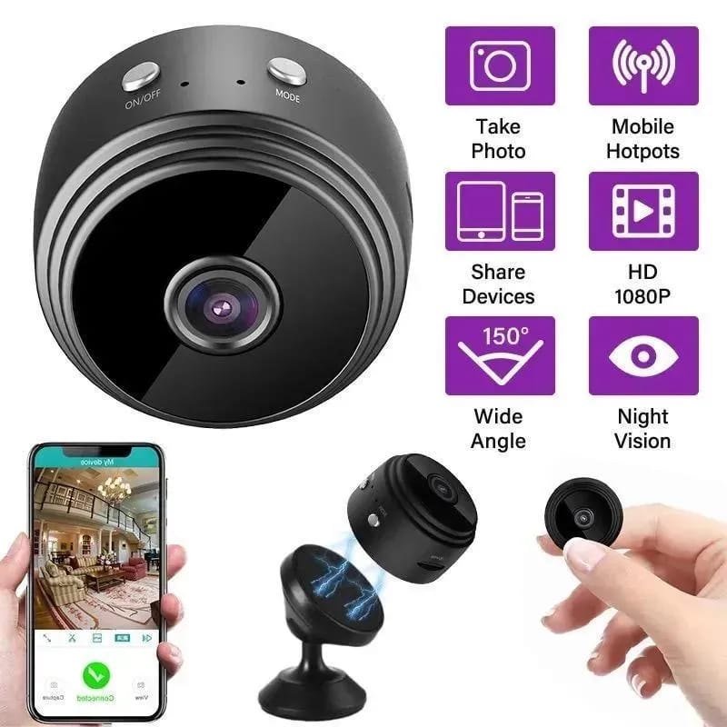Mini WiFi Camera A9 HD 1080P Black